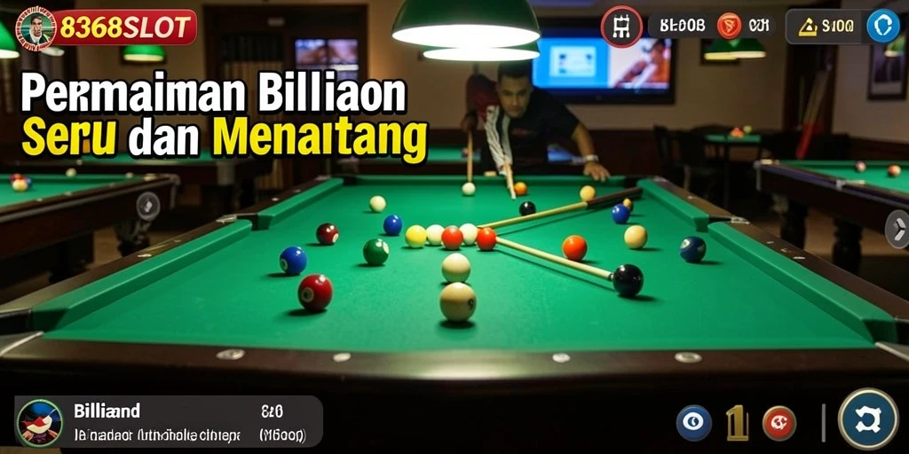 Antarmuka permainan Billiard yang menarik dan interaktif.
