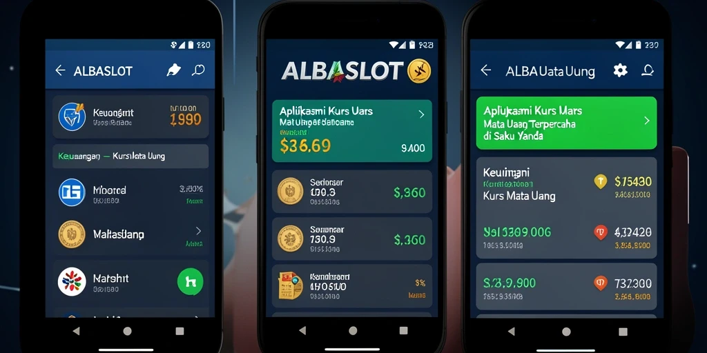 Tampilan antarmuka pengguna aplikasi Kurs Mata Uang ALBASLOT yang informatif.