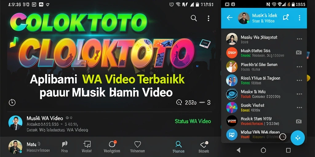 Antarmuka COLOKTOTO yang menarik untuk status video.