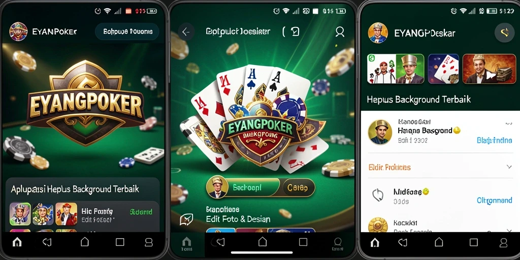 Antarmuka aplikasi EYANGPOKER yang sederhana untuk menghapus background.
