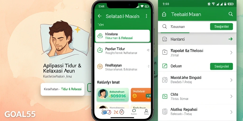 Tampilan antarmuka GOAL55 yang menenangkan dan ramah pengguna.