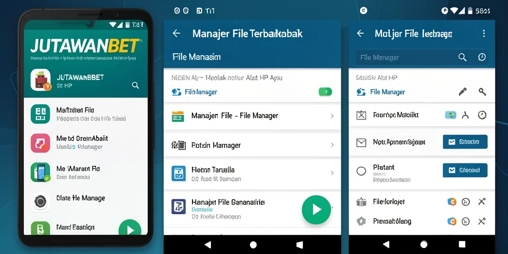 Tampilan antarmuka aplikasi File Manager JUTAWANBET yang modern dan fungsional.