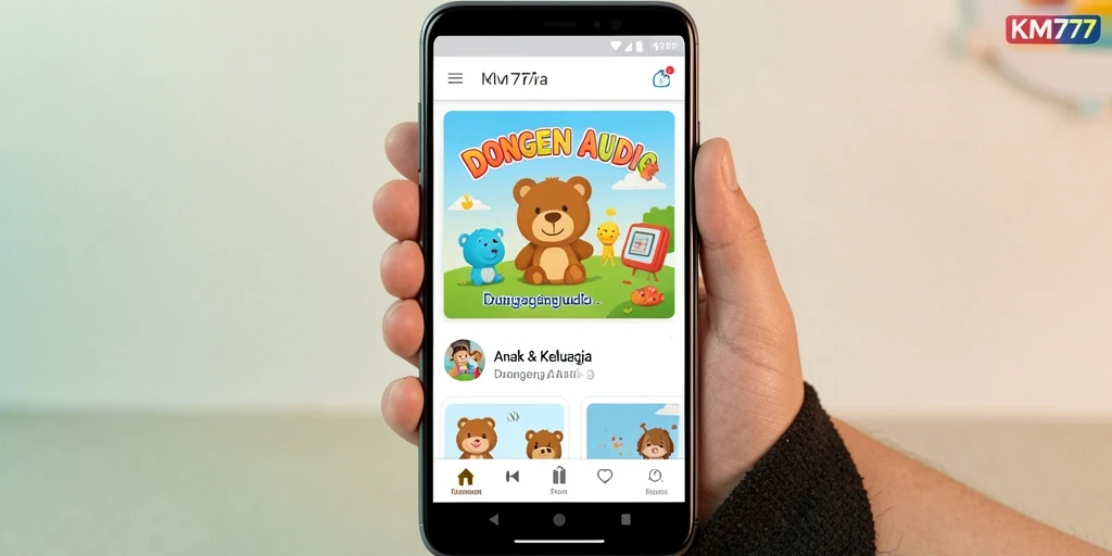 Antarmuka aplikasi KM777 yang menarik dan ramah anak.