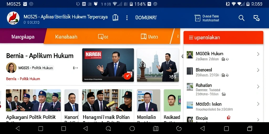 Antarmuka aplikasi MG525 yang sederhana dan informatif.