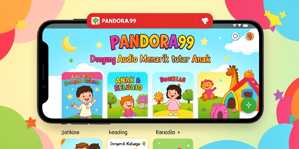 Antarmuka ramah anak dari aplikasi PANDORA99 untuk mendengarkan dongeng.