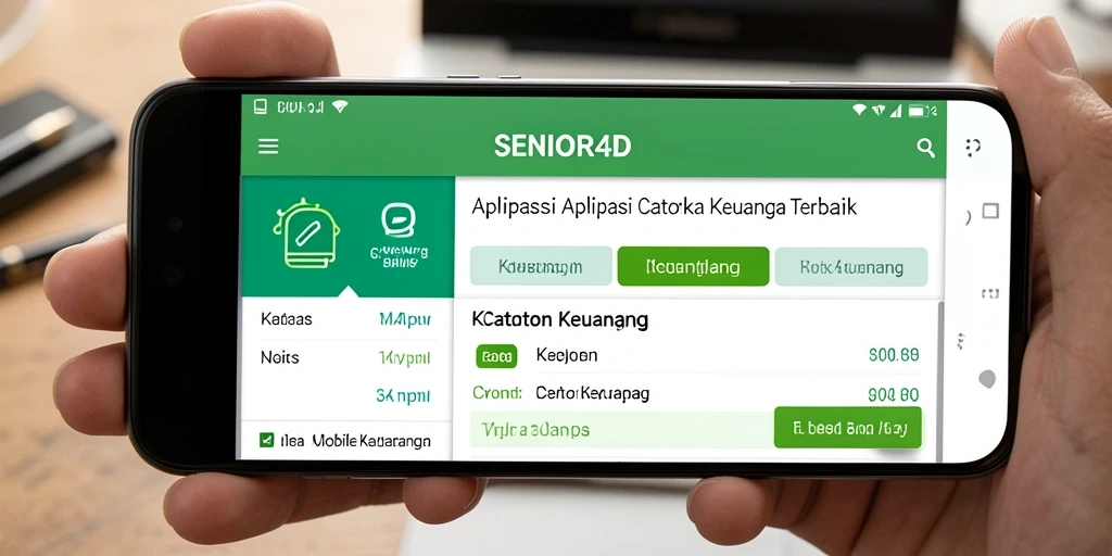 Antarmuka aplikasi SENIOR4D yang mudah digunakan untuk catatan keuangan.