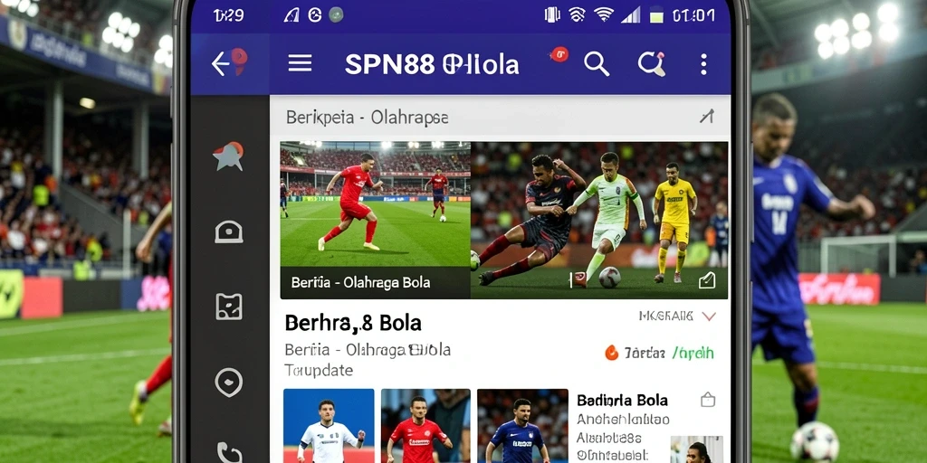 Tampilan antarmuka SPN88 dengan berita olahraga bola terkini.