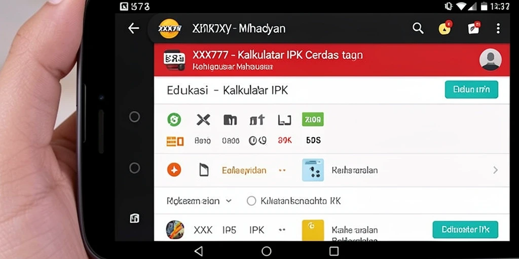 Antarmuka user-friendly dari XXX777 untuk Kalkulator IPK.